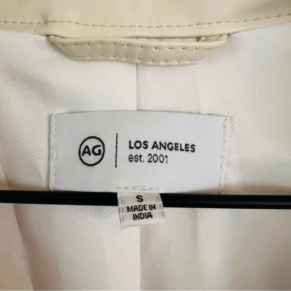 AG Adriano Goldschmied Women's Cream Button Up Bomber Jacket Size Small - Picture 6 of 6